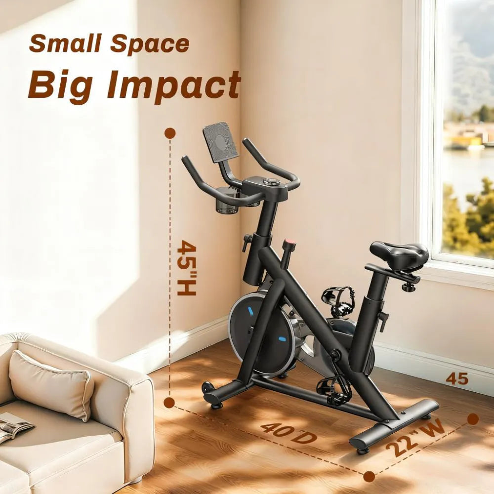 Smart Silent Exercise Bike with Exclusive App, 300lbs Capacity for Home Fitness