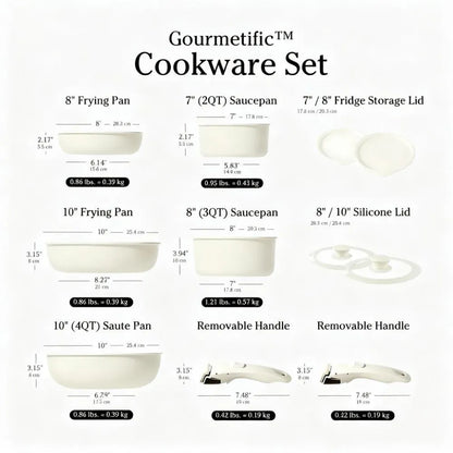 Modern Kitchen Cookware Set, Non-Stick & Easy Clean, Classic Black