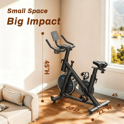 Smart Silent Exercise Bike with Exclusive App, 300lbs Capacity for Home Fitness