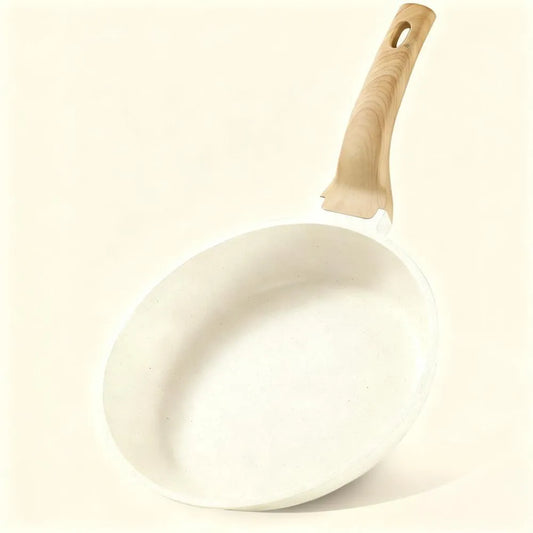 Healthy Non-Toxic Skillet, 8-Inch Cream White Design