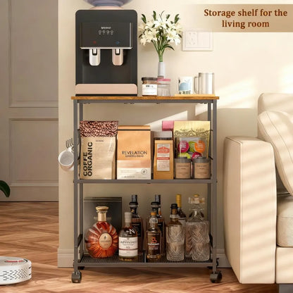 Space-Saving Kitchen Utility Cart, 3-Tier Organizer for Small Spaces
