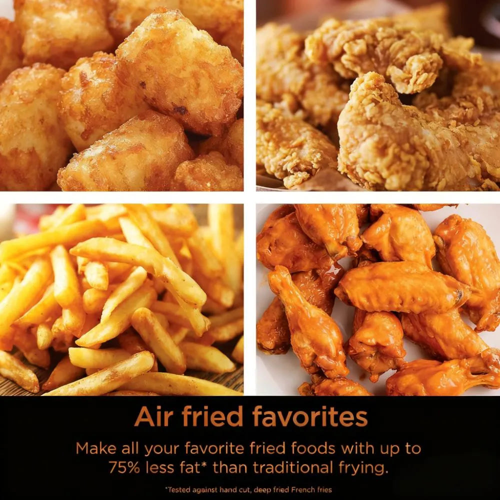 Space-Saving 4-in1 Air Fryer, 4QT Compact for Healthy Cooking, Includes 20 Easy Recipes