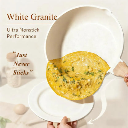 Healthy Non-Toxic Skillet, 8-Inch Cream White Design