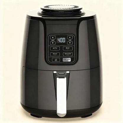 Space-Saving 4-in1 Air Fryer, 4QT Compact for Healthy Cooking, Includes 20 Easy Recipes