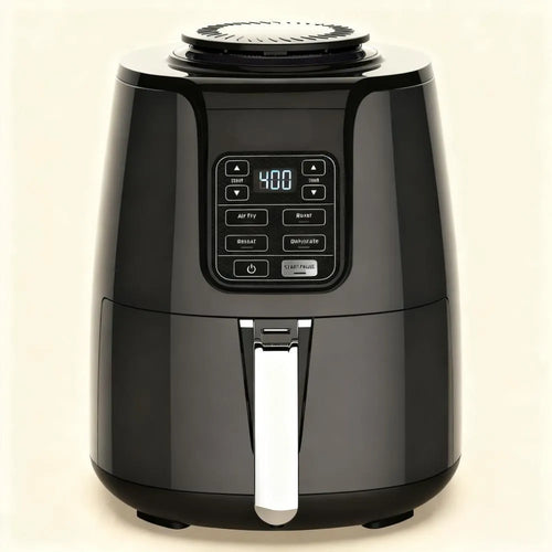 Space-Saving 4-in1 Air Fryer, 4QT Compact for Healthy Cooking, Includes 20 Easy Recipes